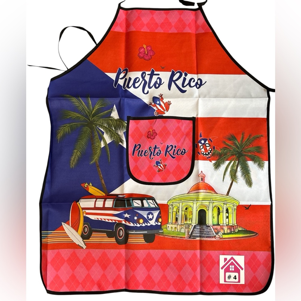 🩷. 1625. Colorful Puerto Rico Apron - Picture 2 of 5